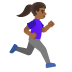 woman running facing right, medium-dark skin tone